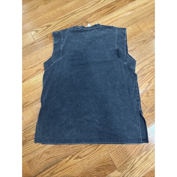 Mono B Workout Tank T-shirt Large Made In USA Faded Black NEW - Picture 4 of 4